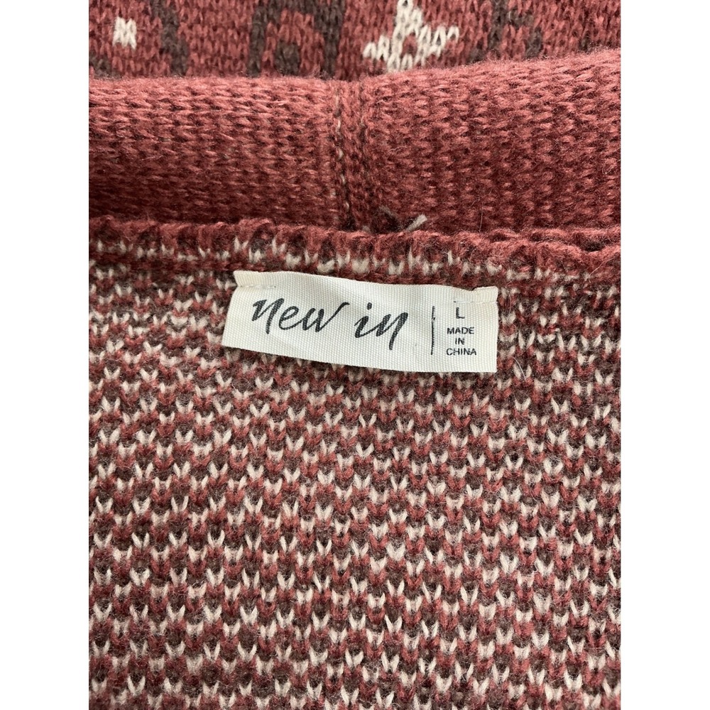 Womens Large Southwestern Fringe Open Front Cardigan Rust 12W2790N - Picture 10 of 16